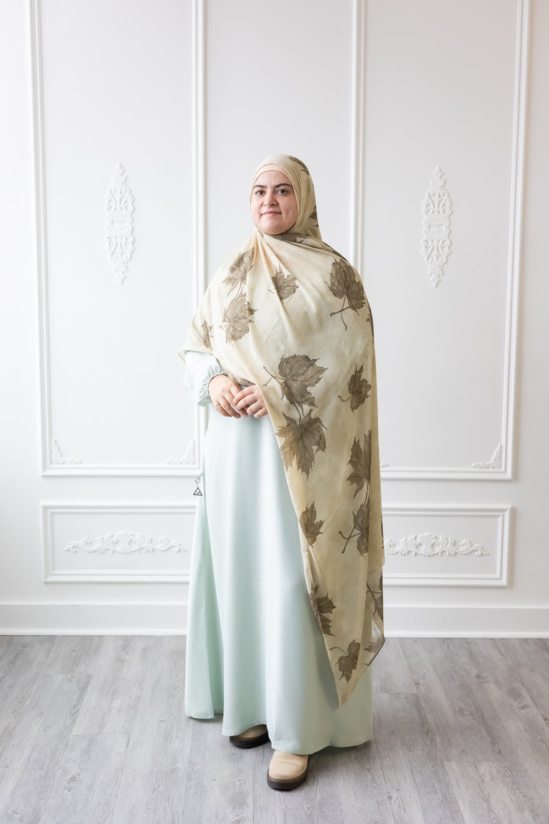 Umm Salama Cotton Blend Loose Fit Abaya (Avocado)