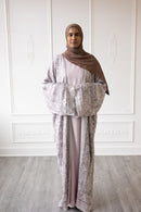 Pashmina Open Abaya - Purple Bliss