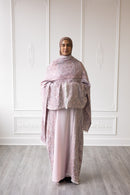 Pashmina Open Abaya - Floral Pink