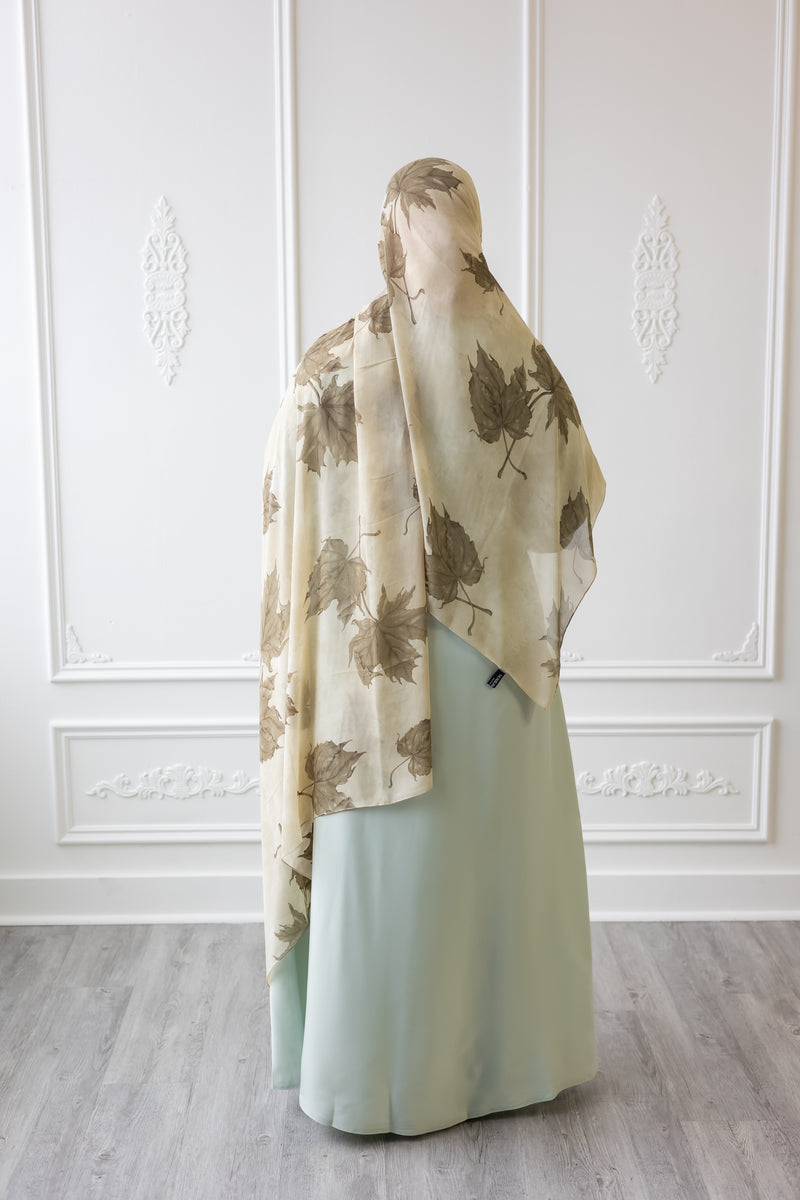 Umm Salama Cotton Blend Loose Fit Abaya (Avocado)