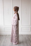 Pashmina Open Abaya - Floral Pink