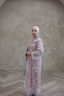 Couture Glam Abaya - Dusty Pink