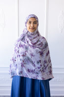 New Printed Chiffon Hijab - Lavender Bloom