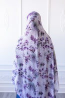 New Printed Chiffon Hijab - Lavender Bloom