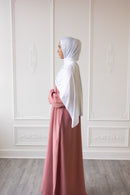 Sawda Textured Crepe Abaya (Dark Coral Pink)