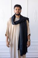 Classic Draped Shawl – Midnight Noir