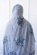 New Printed Chiffon Hijab - Azure Bloom