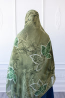 New Printed Chiffon Hijab - Emerald Leaf