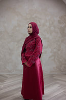 Floral Lace Wedding Dress - Crystal Red