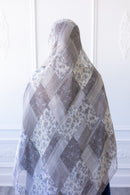 New Printed Chiffon Hijab - Silver Patch