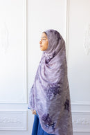 New Printed Chiffon Hijab - Lavender Twilight