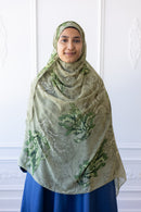 New Printed Chiffon Hijab - Verdant Bloom