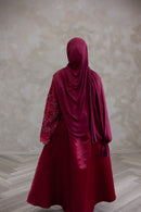 Floral Lace Wedding Dress - Crystal Red