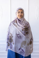 New Printed Chiffon Hijab - Orchid Bloom