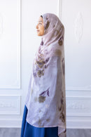 New Printed Chiffon Hijab - Orchid Bloom