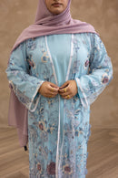 3D Couture Glam Abaya - Powder Blue