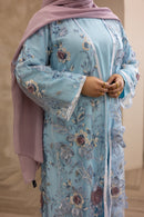 3D Couture Glam Abaya - Powder Blue