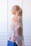 New Printed Chiffon Hijab - Rustic Patchwork