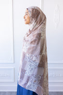 New Printed Chiffon Hijab - Mocha Patchwork