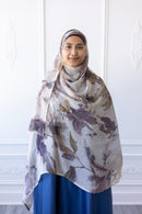 New Printed Chiffon Hijab - Mulberry Mist