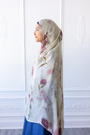 New Printed Chiffon Hijab - Rose Mist