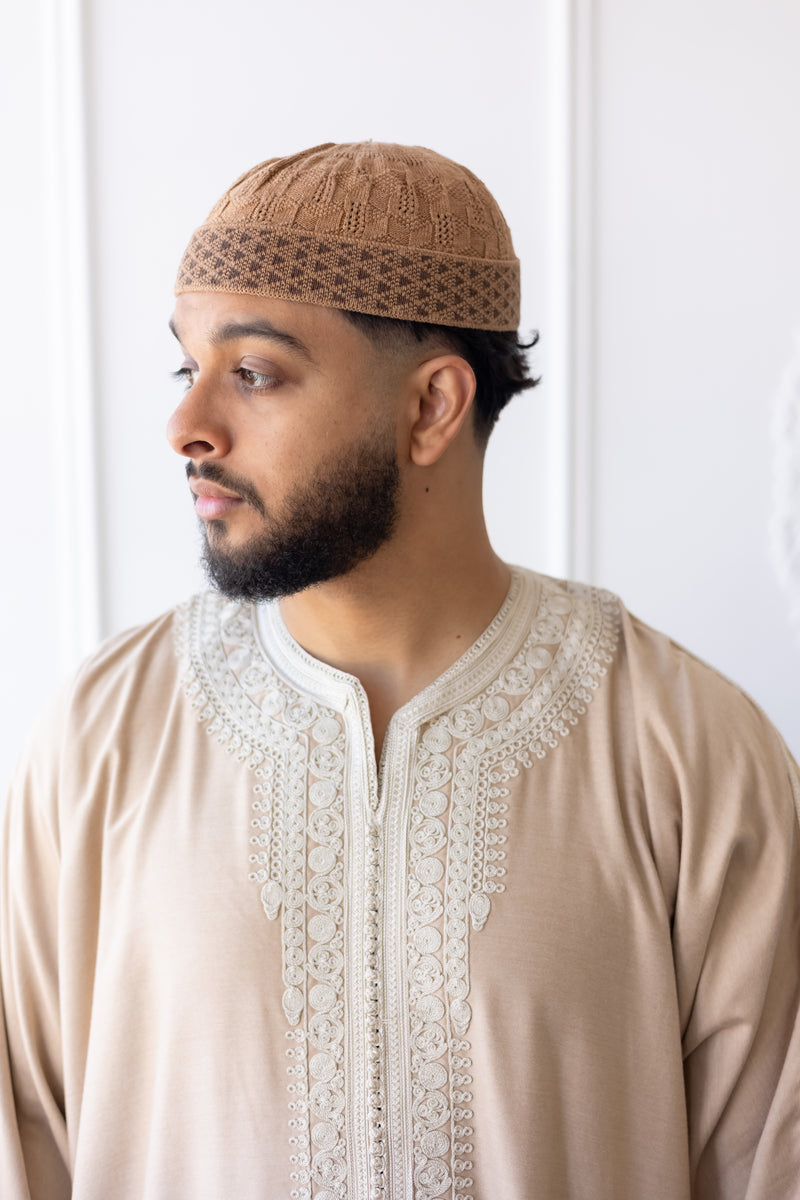 TrueFit Brimless Kufi Skullcap (Brown)