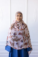 New Printed Chiffon Hijab - Autumn Petals