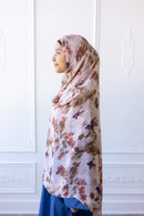 New Printed Chiffon Hijab - Autumn Petals