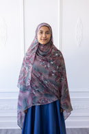New Printed Chiffon Hijab - Velvet Bloom
