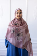 New Printed Chiffon Hijab - Blush Petal