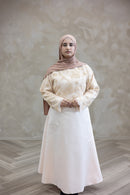 Floral Lace Wedding Dress - Cream