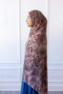 New Printed Chiffon Hijab - Rosewood Bloom