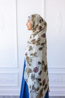 New Printed Chiffon Hijab - Vintage Rosevine