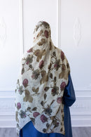 New Printed Chiffon Hijab - Vintage Rosevine