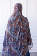 New Printed Chiffon Hijab - Twilight Blossom
