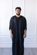 Sultan Moroccan 3/4 Sleeve Thobe (Charcoal Black)
