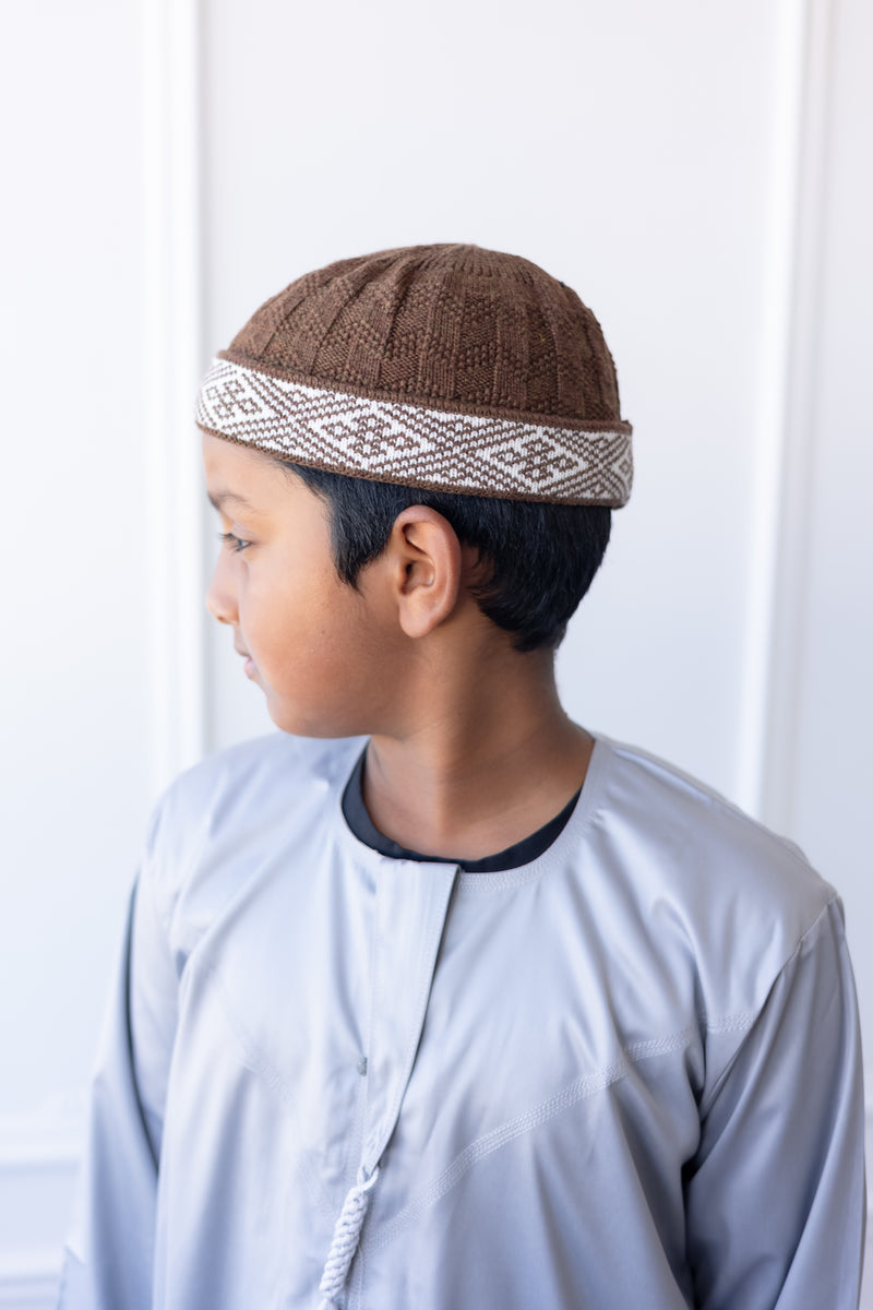 TrueFit Brimless Kufi Skullcap (Brown)
