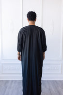 Sultan Moroccan 3/4 Sleeve Thobe (Charcoal Black)