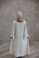 Lace Embellished Glam Abaya - Beige