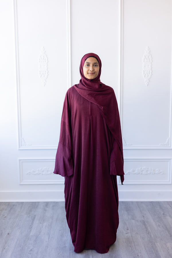 Noor Burgundy Prayer Dress