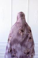 New Printed Chiffon Hijab - Mauve Flora