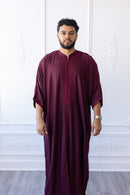 Sultan Moroccan 3/4 Sleeve Thobe (Maroon)