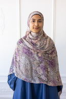 New Printed Chiffon Hijab - Orchid Royale