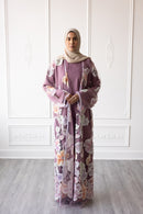Floral Bloom Glam Abaya – Mauve