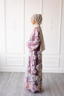 Floral Bloom Glam Abaya – Mauve