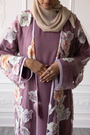 Floral Bloom Glam Abaya – Mauve