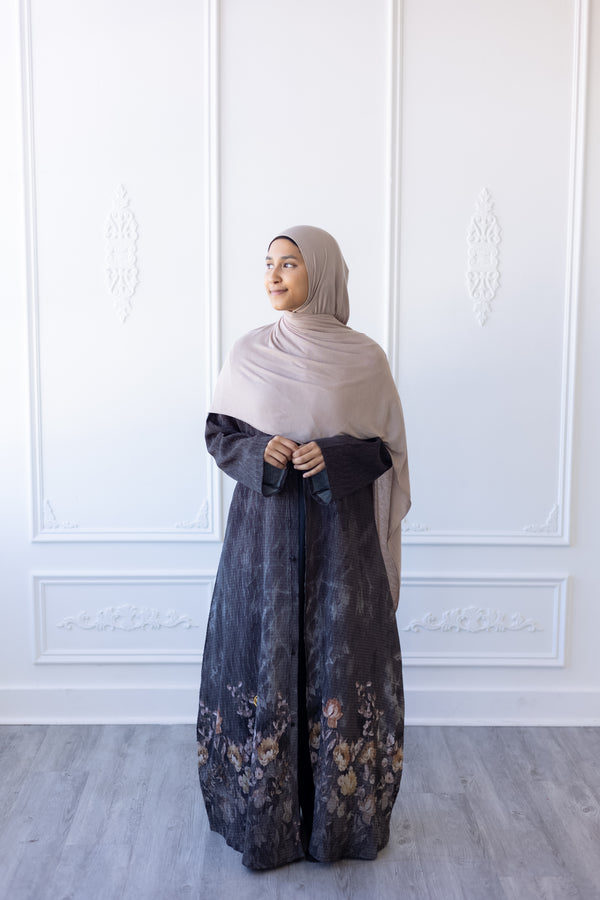 Dusky Petals Kimono Abaya