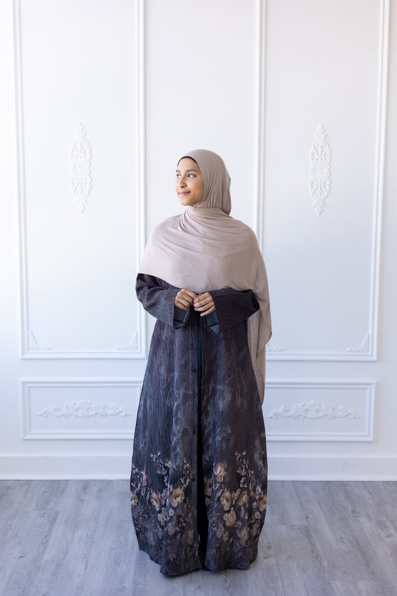 Dusky Petals Kimono Abaya