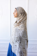 New Printed Chiffon Hijab - Sandstone Bloom