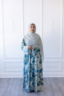 Cotton Blend Kimono Abaya - Clear Sky